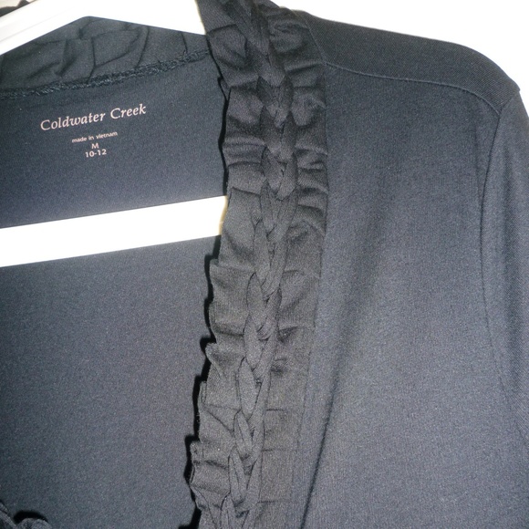 Coldwater Creek Black Open Ruffle Front Jacket - Picture 4 of 8